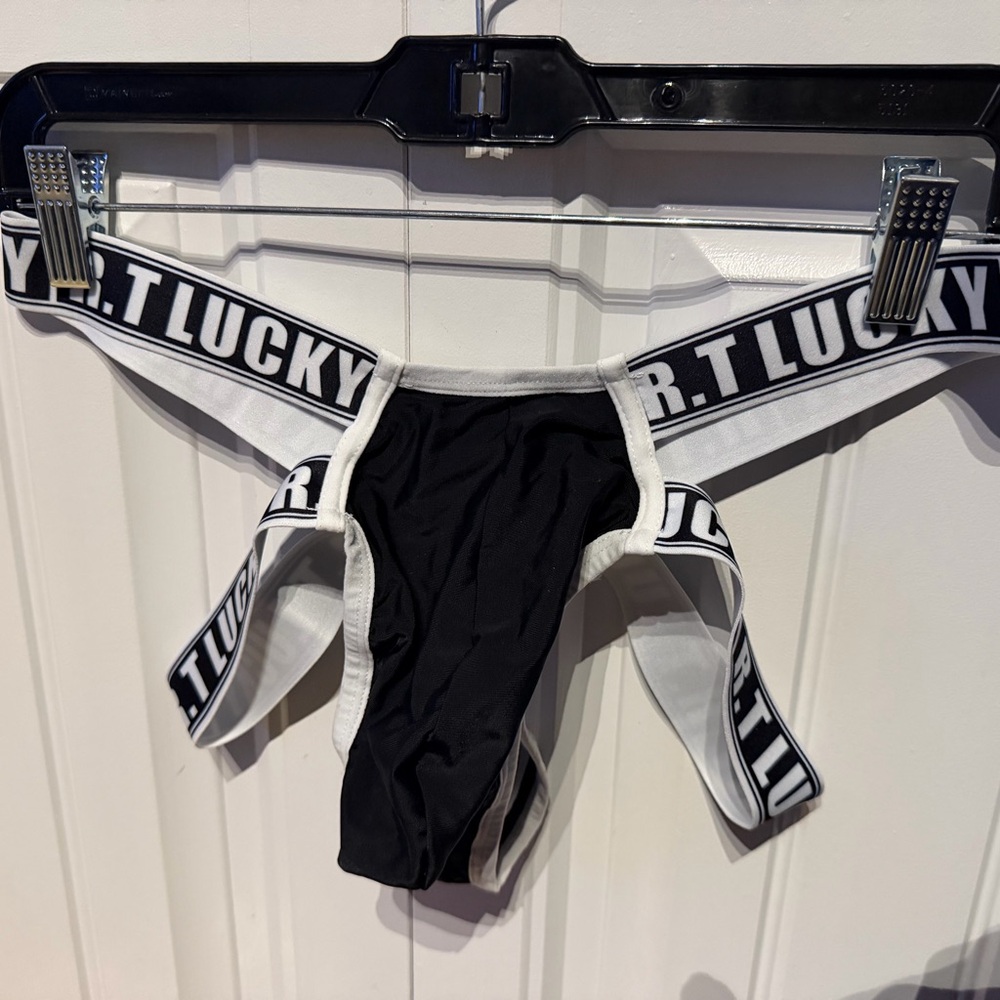 Lucky Black and White Jock Thong